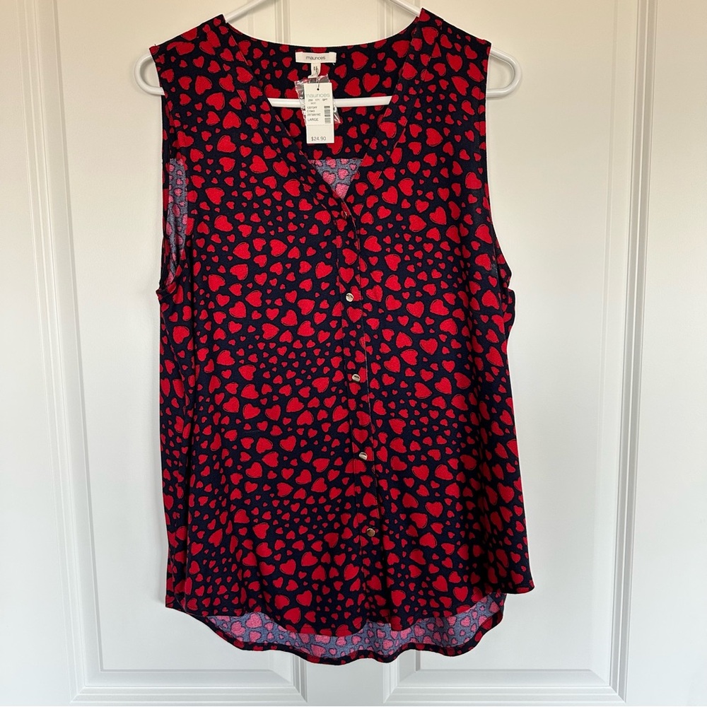 NWT - Maurice’s Women's Heart Sleeveless Top